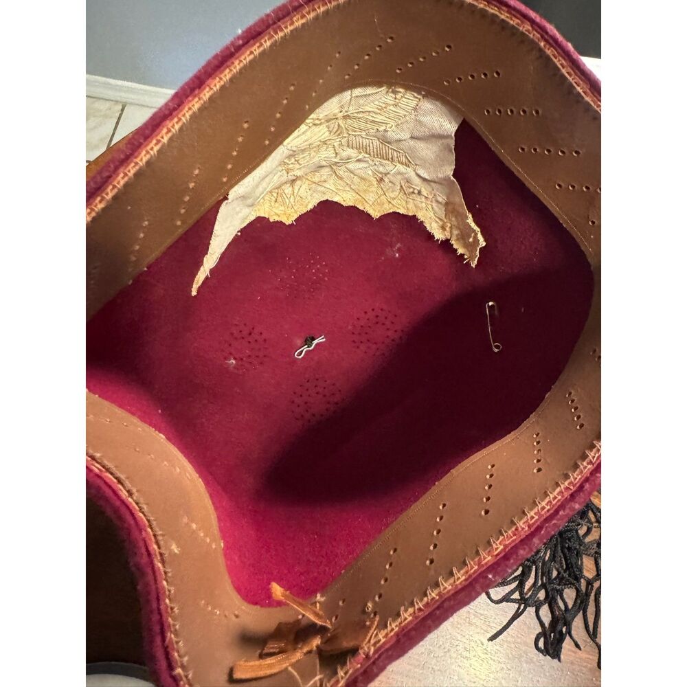 Vintage El Bekal Shriner Fez Mid-Century Egyptian Maroon Cap with Tassle